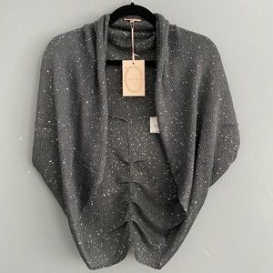 Gray cardigan sequins sparkling sweater cover top